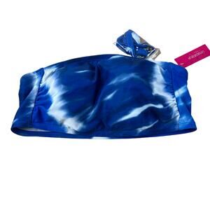 Xhilaration Juniors' Plus Size Blue Tie-Dye Bandeau Bikini Top - Size 14W - NWT